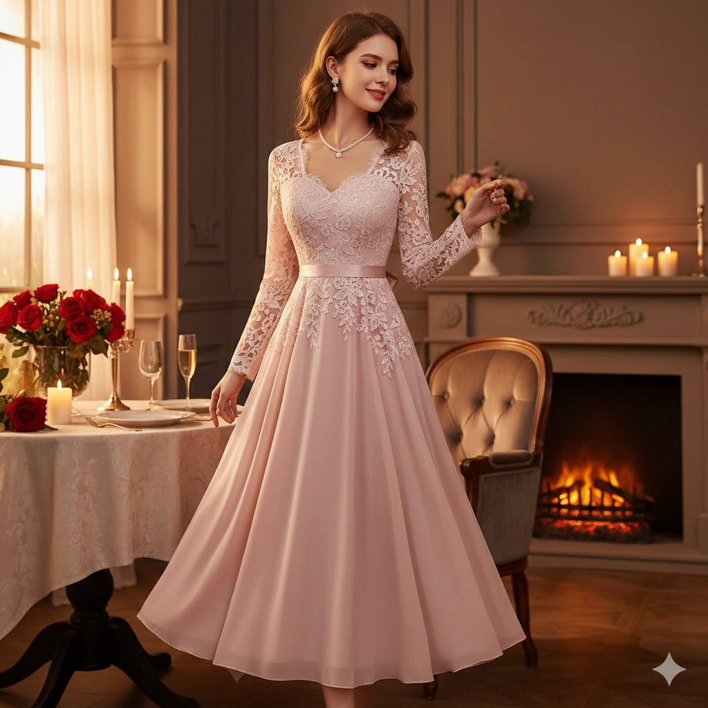 Romantischer Charme: Kleider mit Spitzen-Details