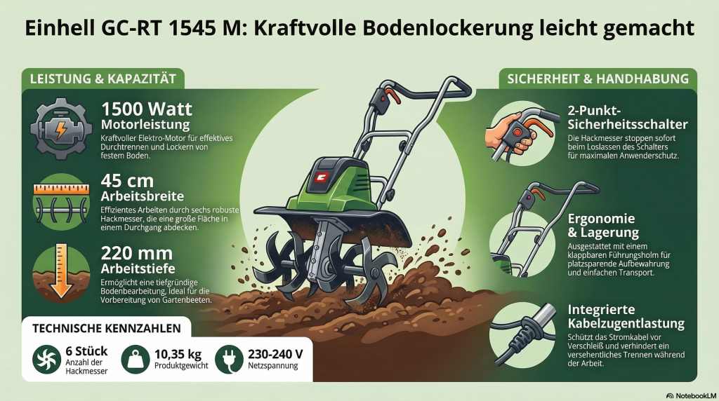Einhell Elektro-Bodenhacke GC-RT 1545 M Der Einhell GC-RT 1545 M: Die kraftvolle Bodenhacke für Ihren Garten